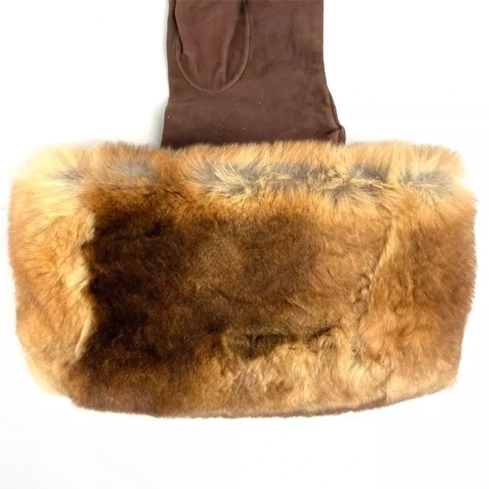 RARE Vintage Fendi Leather & Fur Gloves